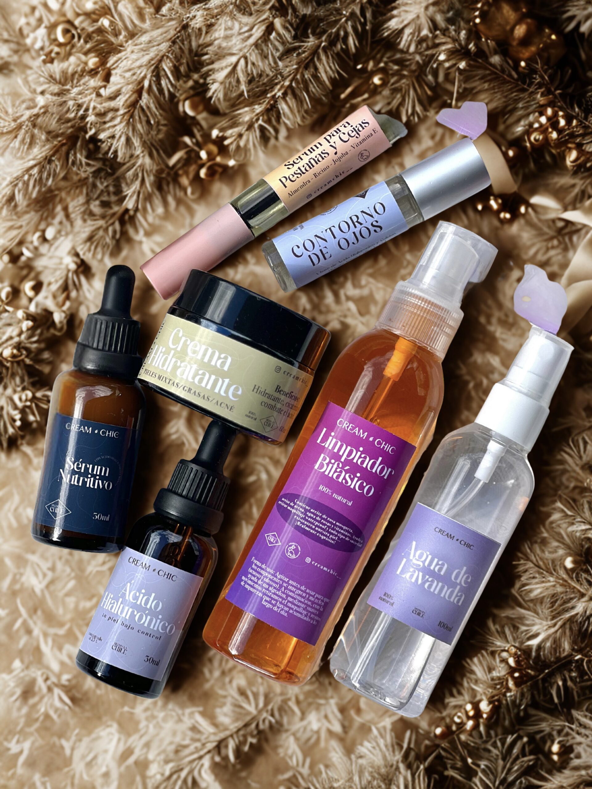 Pack bifásico, contorno, pestañas + 🎄